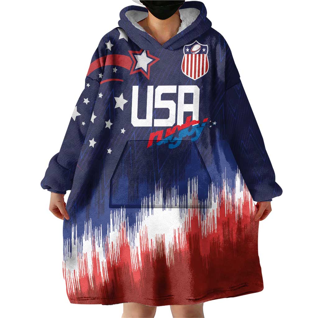 Custom Rugby USA Wearable Blanket Hoodie American Icon - Wonder Print Shop