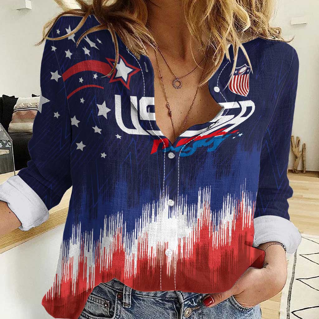 Custom Rugby USA Women Casual Shirt American Icon - Wonder Print Shop