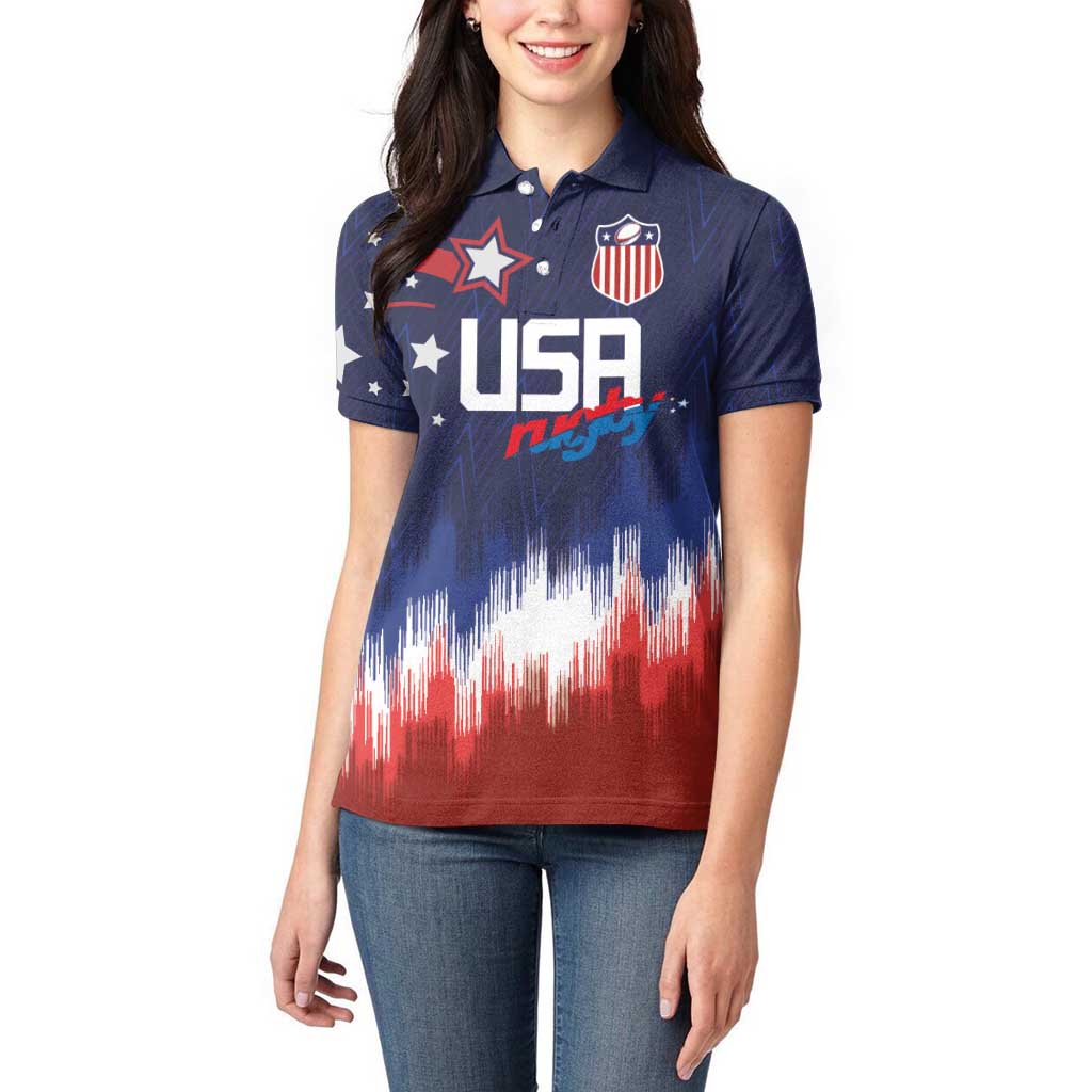 Custom Rugby USA Women Polo Shirt American Icon - Wonder Print Shop