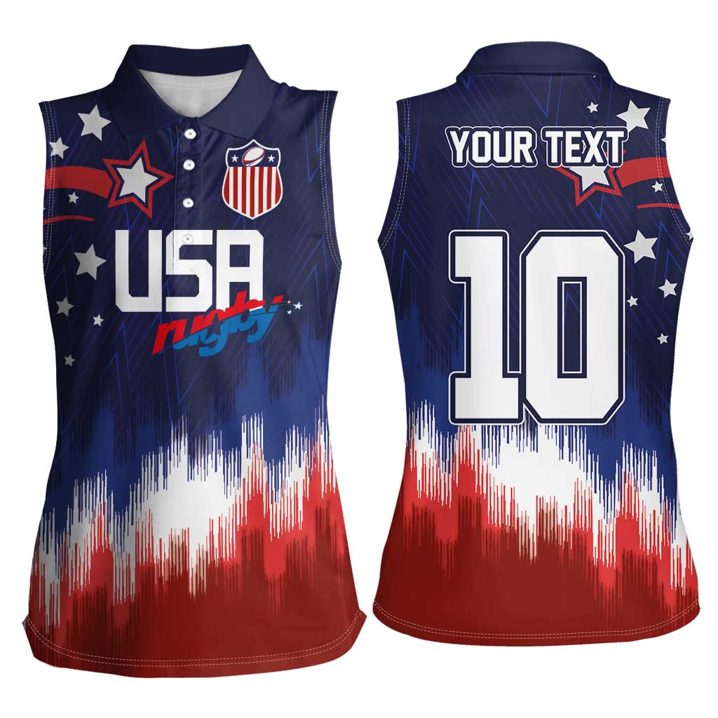 Custom Rugby USA Women Sleeveless Polo Shirt American Icon - Wonder Print Shop