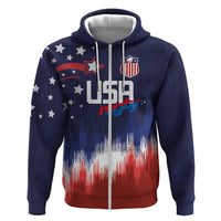 Custom Rugby USA Zip Hoodie American Icon - Wonder Print Shop