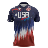 Custom Rugby USA Zipper Polo Shirt American Icon - Wonder Print Shop