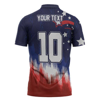 Custom Rugby USA Zipper Polo Shirt American Icon - Wonder Print Shop