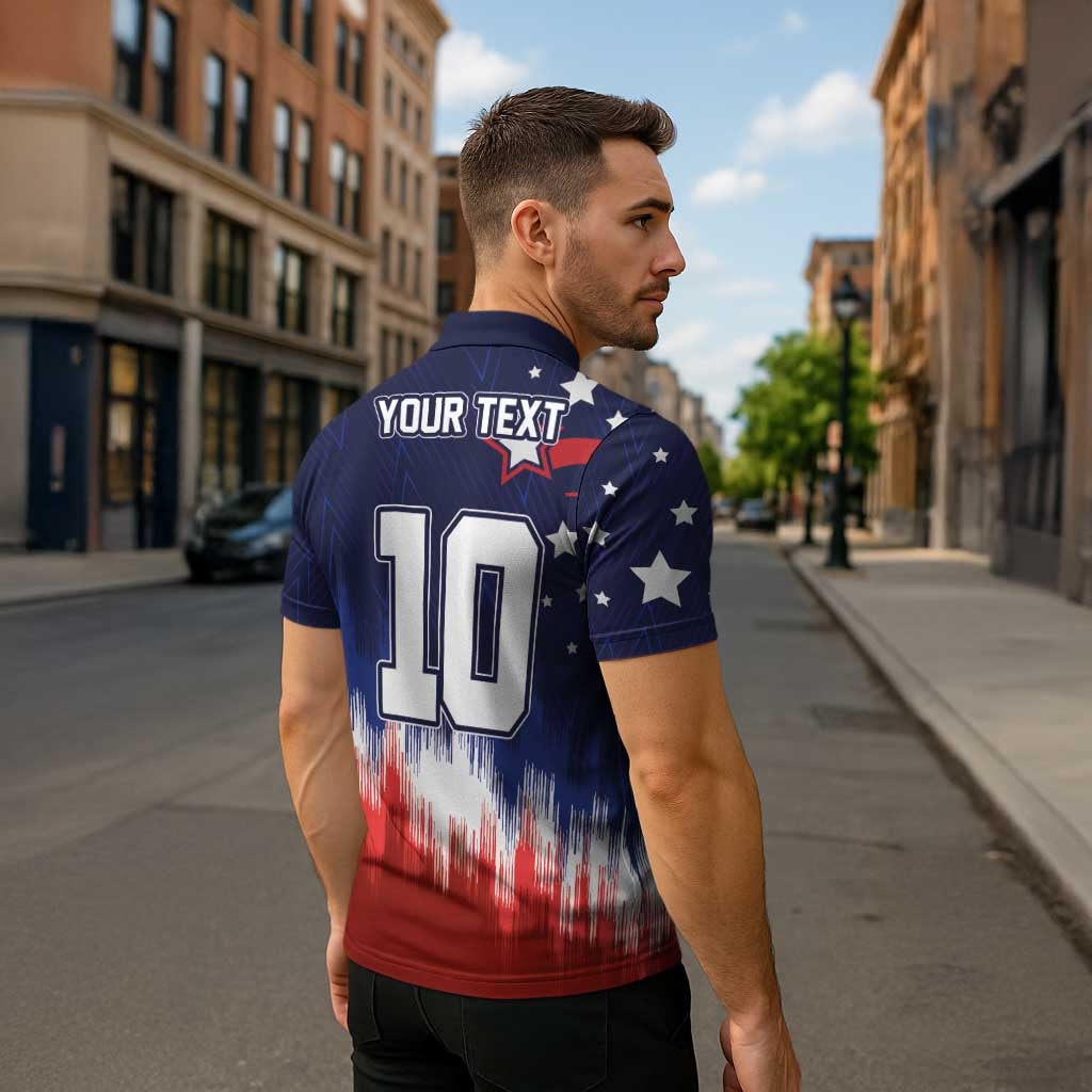 Custom Rugby USA Zipper Polo Shirt American Icon - Wonder Print Shop