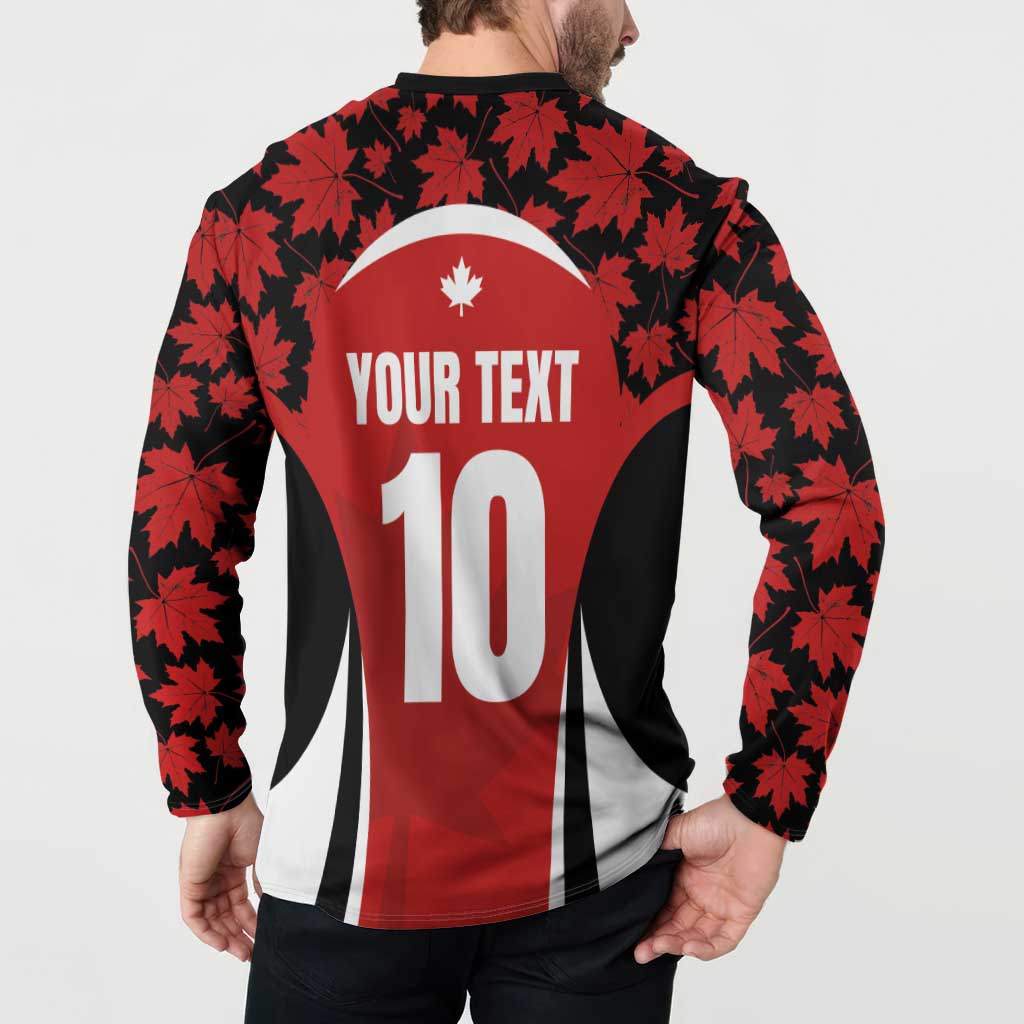 Custom Canada Pacific Rugby 2024 Button Sweatshirt Maple Pattern Jersey - Wonder Print Shop