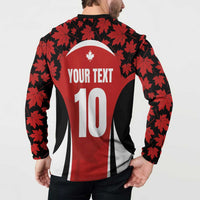 Custom Canada Pacific Rugby 2024 Button Sweatshirt Maple Pattern Jersey - Wonder Print Shop