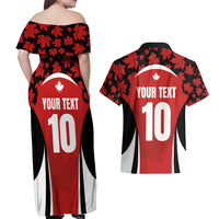Custom Canada Pacific Rugby 2024 Couples Matching Off Shoulder Maxi Dress and Hawaiian Shirt Maple Pattern Jersey - Wonder Print Shop