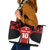 Custom Canada Pacific Rugby 2024 Leather Tote Bag Maple Pattern Jersey - Wonder Print Shop