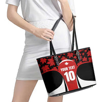 Custom Canada Pacific Rugby 2024 Leather Tote Bag Maple Pattern Jersey - Wonder Print Shop