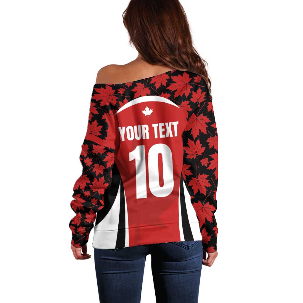 Custom Canada Pacific Rugby 2024 Off Shoulder Sweater Maple Pattern Jersey - Wonder Print Shop