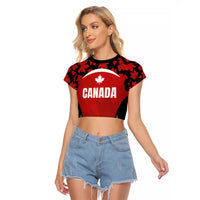 Custom Canada Pacific Rugby 2024 Raglan Cropped T Shirt Maple Pattern Jersey - Wonder Print Shop