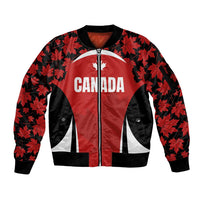Custom Canada Pacific Rugby 2024 Sleeve Zip Bomber Jacket Maple Pattern Jersey - Wonder Print Shop
