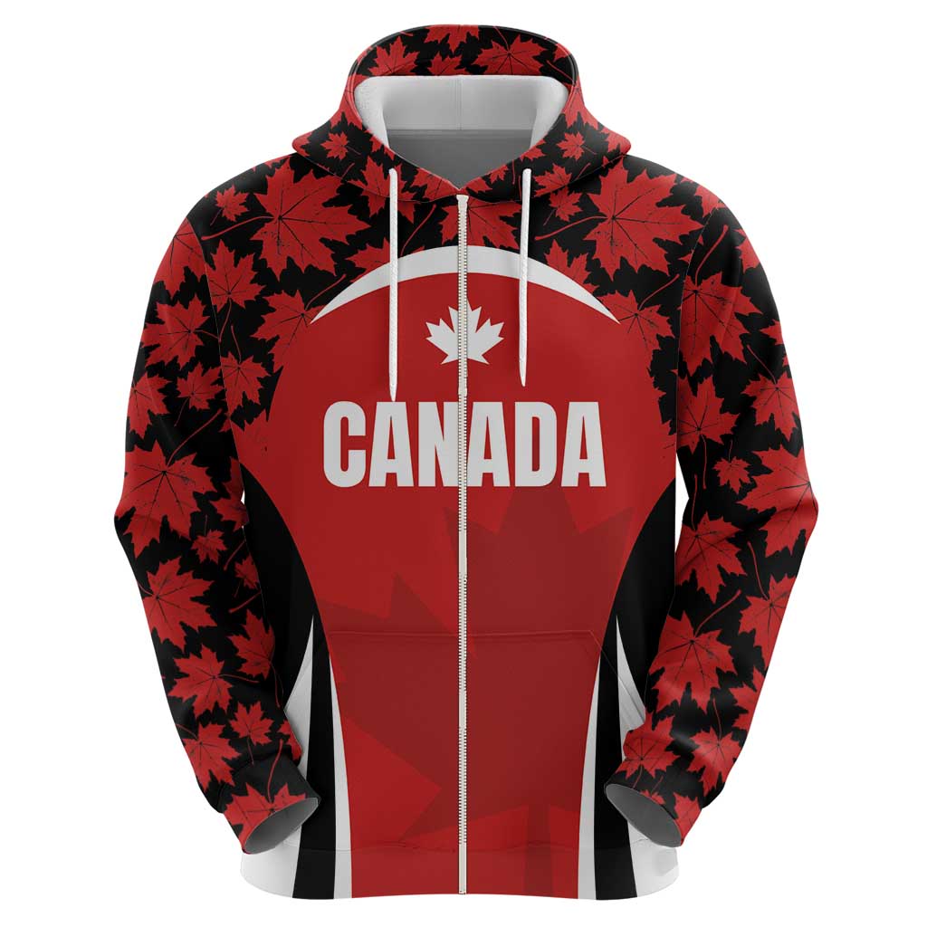 Custom Canada Pacific Rugby 2024 Zip Hoodie Maple Pattern Jersey - Wonder Print Shop
