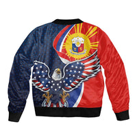 Filipino American History Month Bomber Jacket USA Eagle and Philippines Sun Symbol with National Flag - Wonder Print Shop