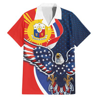 Filipino American History Month Family Matching Mermaid Dress and Hawaiian Shirt USA Eagle and Philippines Sun Symbol with National Flag - Wonder Print Shop