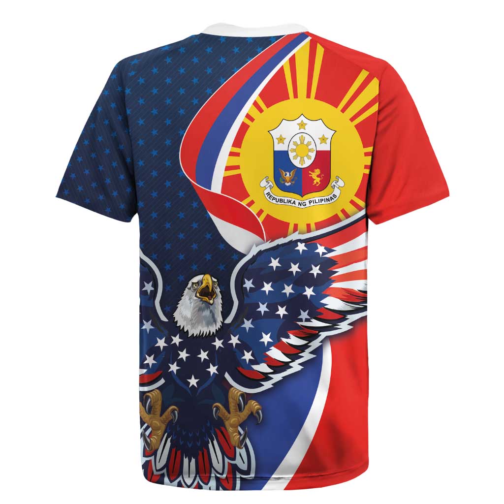 Filipino American History Month Rugby Jersey USA Eagle and Philippines Sun Symbol with National Flag - Wonder Print Shop