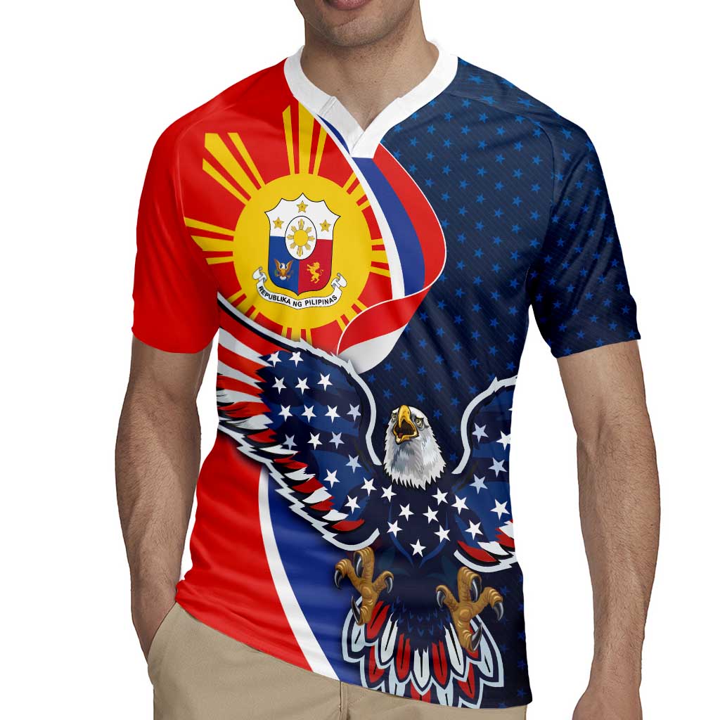 Filipino American History Month Rugby Jersey USA Eagle and Philippines Sun Symbol with National Flag - Wonder Print Shop