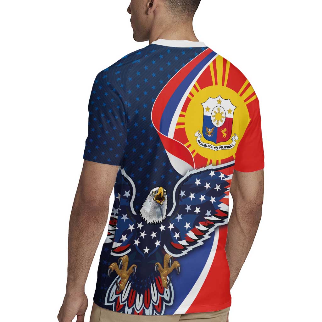 Filipino American History Month Rugby Jersey USA Eagle and Philippines Sun Symbol with National Flag - Wonder Print Shop