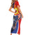Filipino American History Month Short Sleeve Bodycon Dress USA Eagle and Philippines Sun Symbol with National Flag - Wonder Print Shop