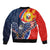 Filipino American History Month Sleeve Zip Bomber Jacket USA Eagle and Philippines Sun Symbol with National Flag - Wonder Print Shop