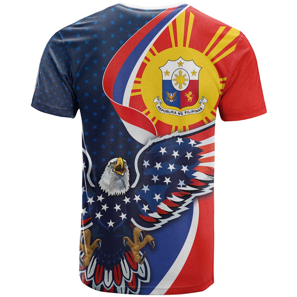 Filipino American History Month T Shirt USA Eagle and Philippines Sun Symbol with National Flag - Wonder Print Shop
