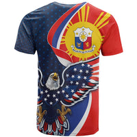 Filipino American History Month T Shirt USA Eagle and Philippines Sun Symbol with National Flag - Wonder Print Shop
