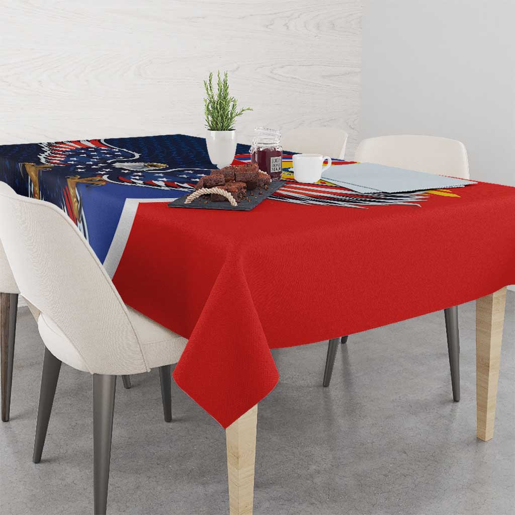 Filipino American History Month Tablecloth USA Eagle and Philippines Sun Symbol with National Flag - Wonder Print Shop