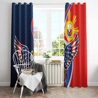 Filipino American History Month Window Curtain USA Eagle and Philippines Sun Symbol with National Flag - Wonder Print Shop