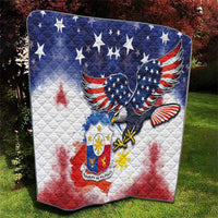 Filipino American History Month Quilt USA Eagle and Philippines Coat of Arms Symbol with National Flag - Wonder Print Shop