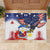 Filipino American History Month Rubber Doormat USA Eagle and Philippines Coat of Arms Symbol with National Flag - Wonder Print Shop