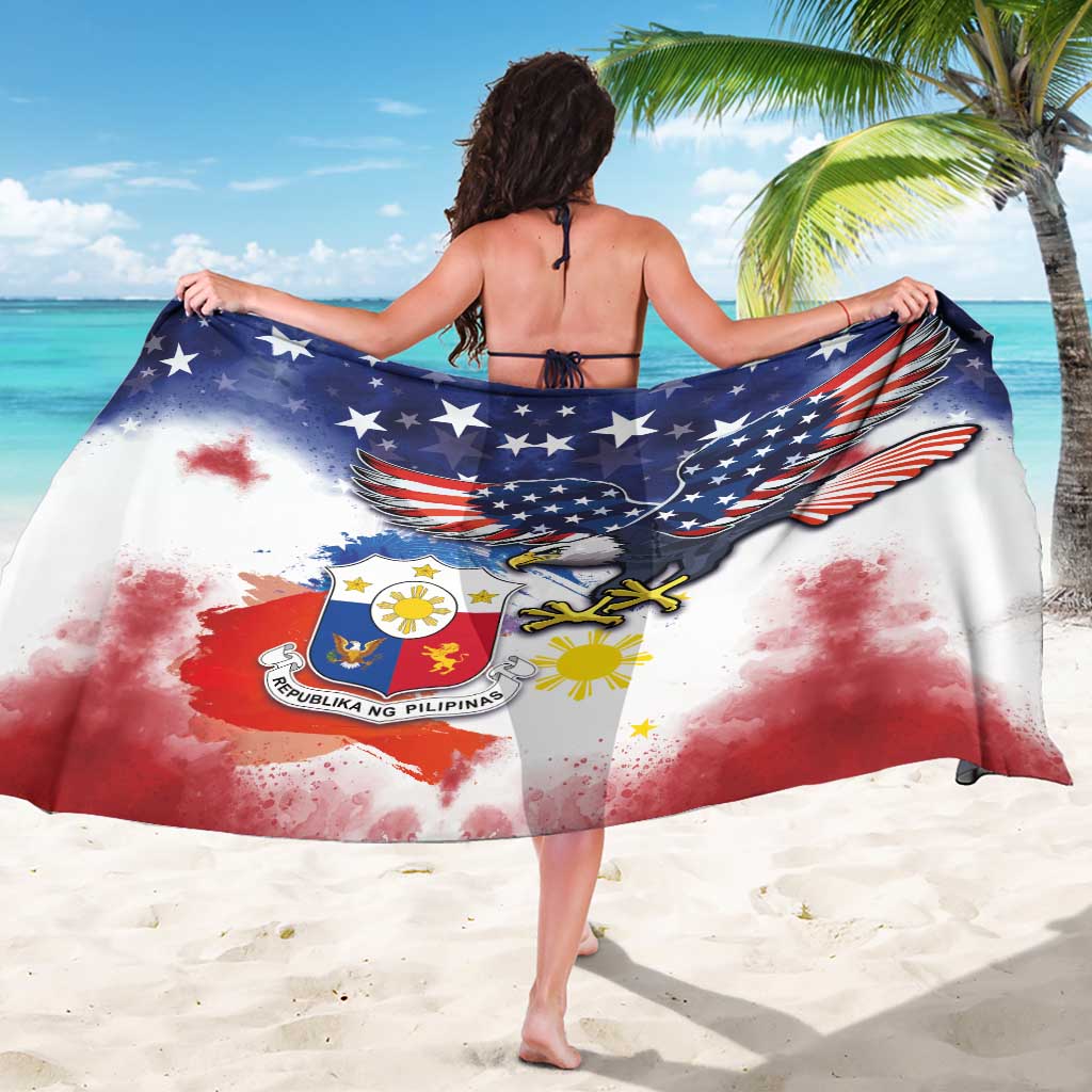 Filipino American History Month Sarong USA Eagle and Philippines Coat of Arms Symbol with National Flag - Wonder Print Shop