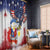 Filipino American History Month Window Curtain USA Eagle and Philippines Coat of Arms Symbol with National Flag - Wonder Print Shop