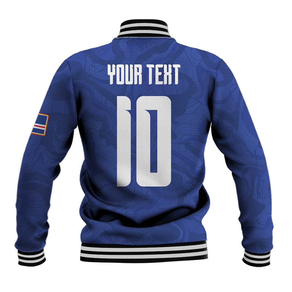 Custom Cape Verde National Football Baseball Jacket Glory Blue Sharks - Wonder Print Shop