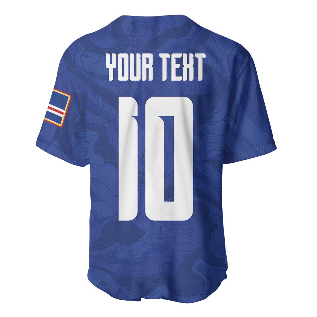 Custom Cape Verde National Football Baseball Jersey Glory Blue Sharks - Wonder Print Shop