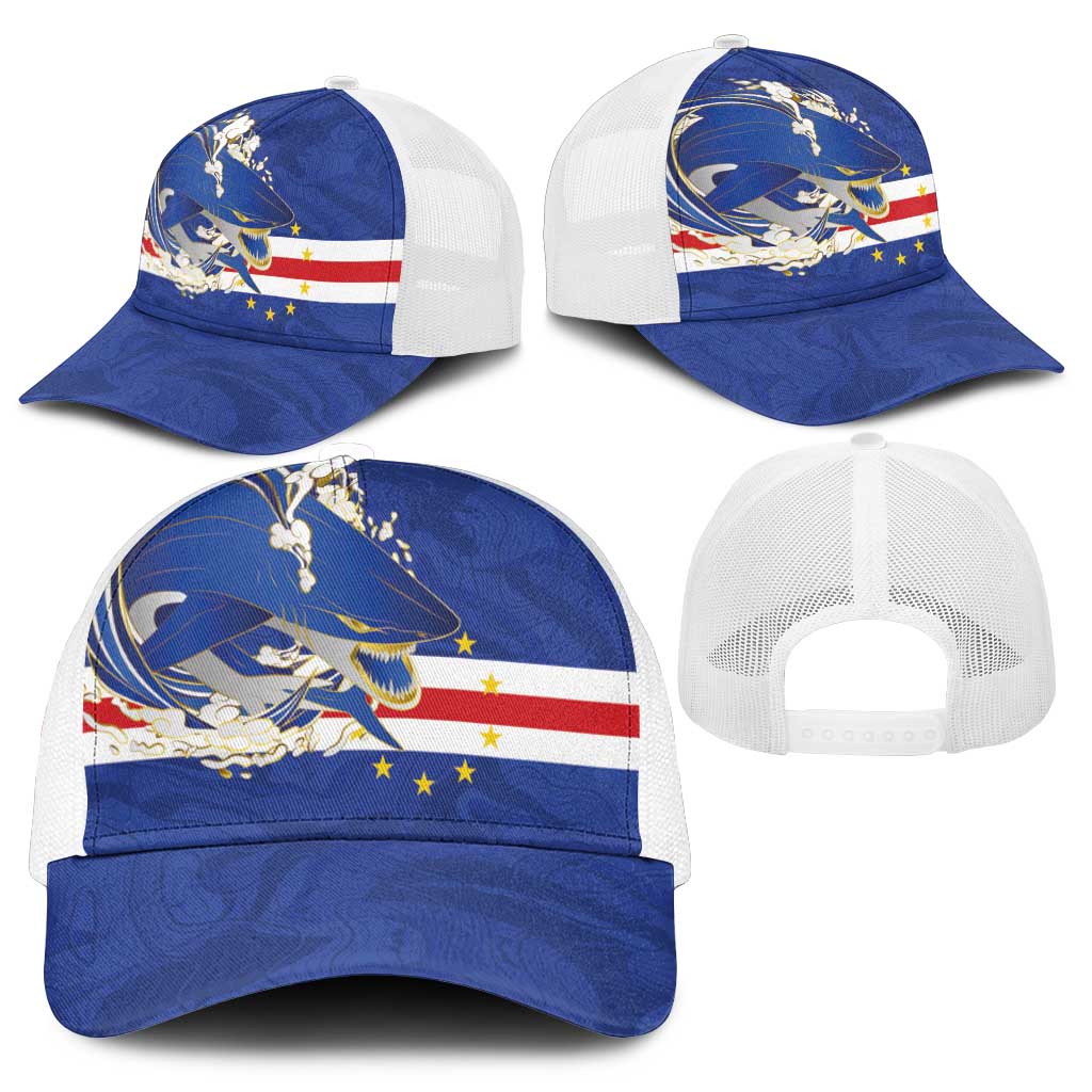 Cape Verde National Football Baseball Net Cap Glory Blue Sharks - Wonder Print Shop