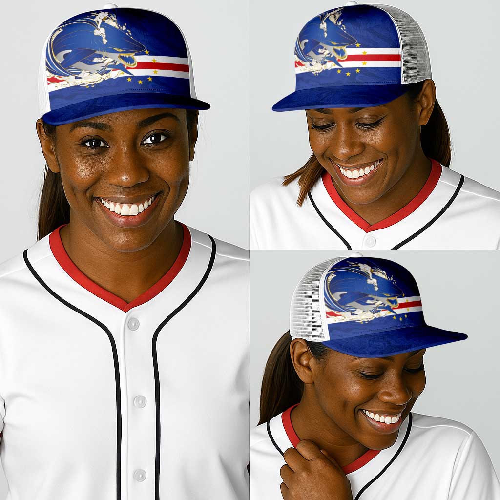 Cape Verde National Football Baseball Net Cap Glory Blue Sharks - Wonder Print Shop