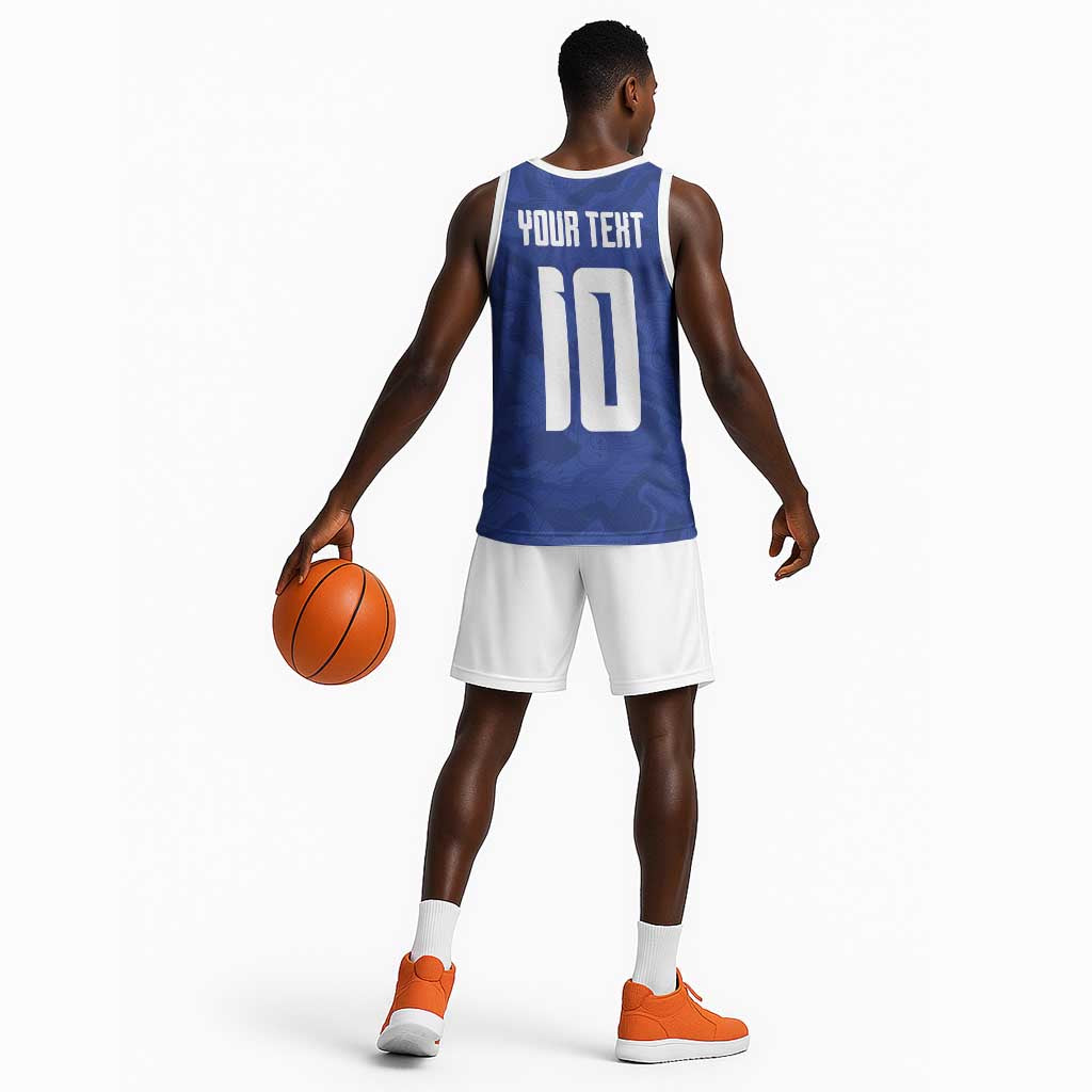 Custom Cape Verde National Football Basketball Jersey Glory Blue Sharks - Wonder Print Shop