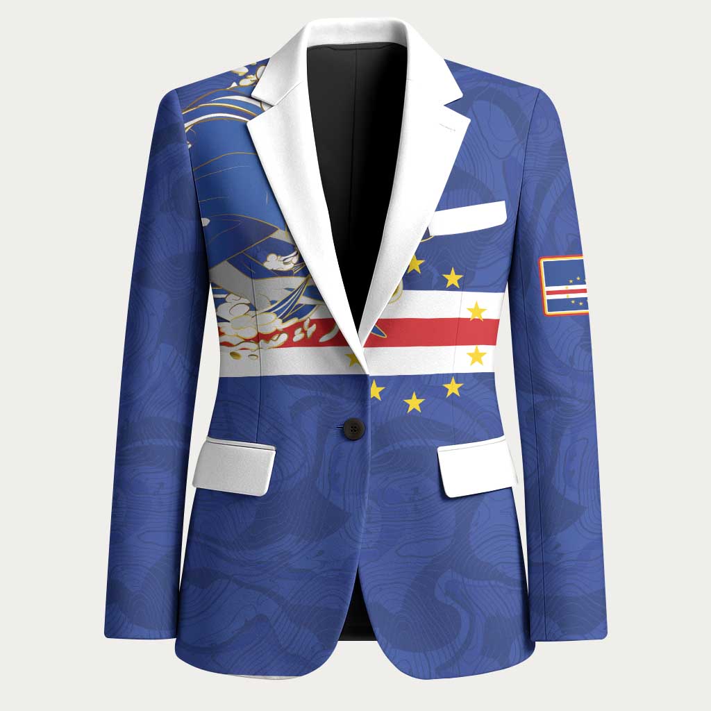 Custom Cape Verde National Football Blazer Glory Blue Sharks - Wonder Print Shop