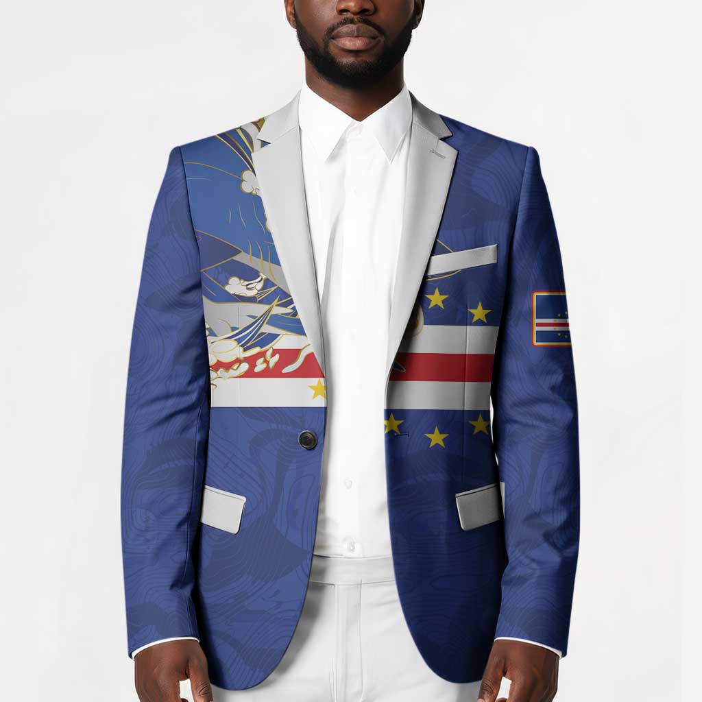 Custom Cape Verde National Football Blazer Glory Blue Sharks - Wonder Print Shop