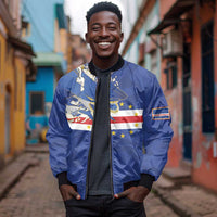 Custom Cape Verde National Football Bomber Jacket Glory Blue Sharks - Wonder Print Shop