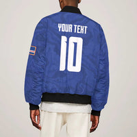 Custom Cape Verde National Football Bomber Jacket Glory Blue Sharks - Wonder Print Shop