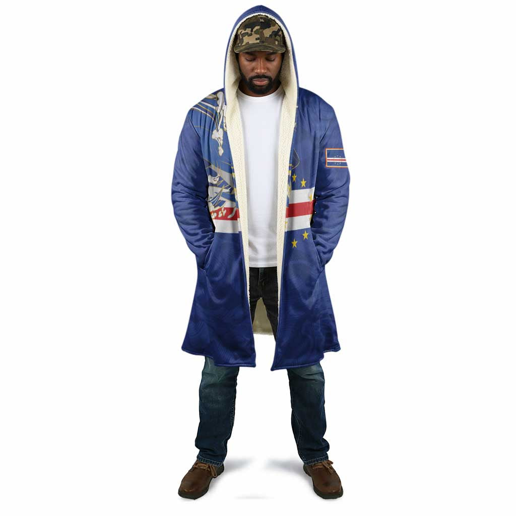 Custom Cape Verde National Football Cloak Glory Blue Sharks - Wonder Print Shop