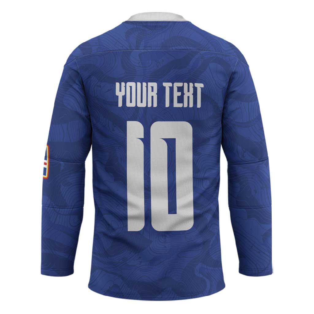 Custom Cape Verde National Football Hockey Jersey Glory Blue Sharks - Wonder Print Shop