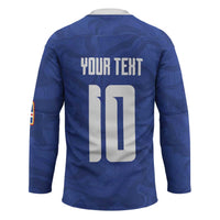 Custom Cape Verde National Football Hockey Jersey Glory Blue Sharks - Wonder Print Shop