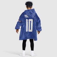 Custom Cape Verde National Football Kid Wearable Blanket Hoodie Glory Blue Sharks - Wonder Print Shop