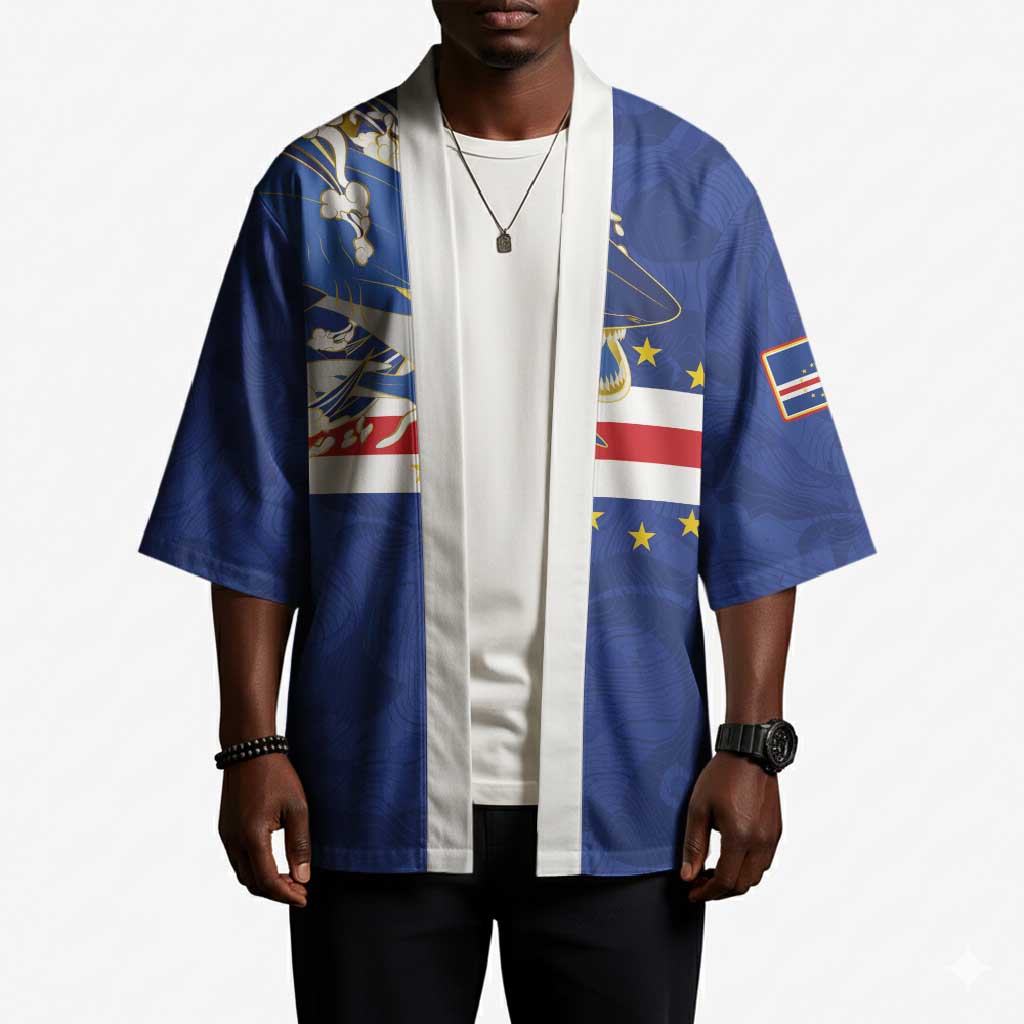 Custom Cape Verde National Football Kimono Glory Blue Sharks - Wonder Print Shop