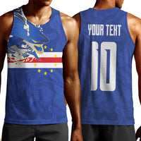 Custom Cape Verde National Football Men Tank Top Glory Blue Sharks - Wonder Print Shop