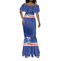 Custom Cape Verde National Football Mermaid Dress Glory Blue Sharks - Wonder Print Shop