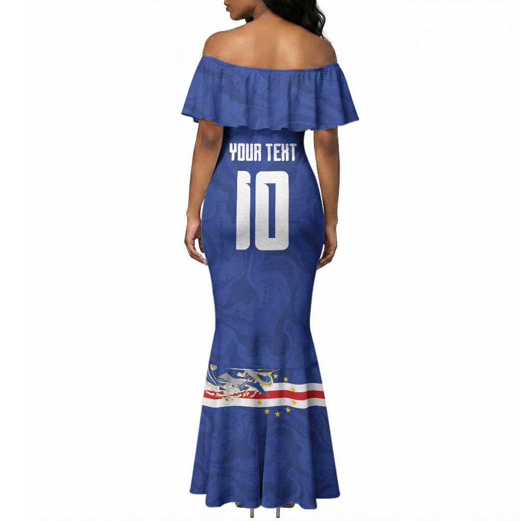 Custom Cape Verde National Football Mermaid Dress Glory Blue Sharks - Wonder Print Shop