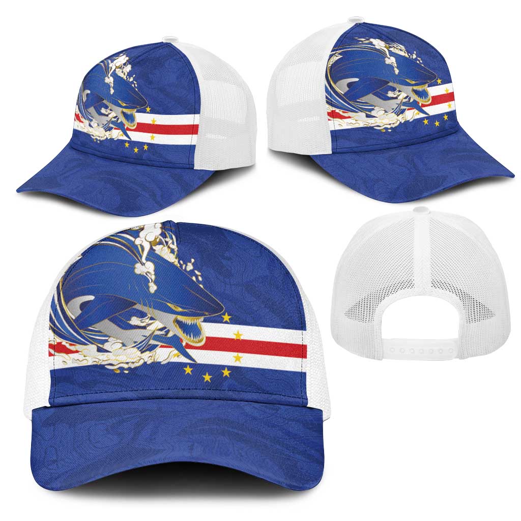 Cape Verde National Football Mesh Trucker Cap Glory Blue Sharks - Wonder Print Shop